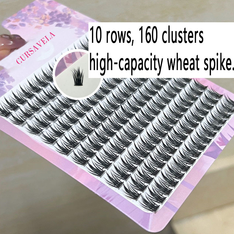 CURSAVELA 100pcs 10-Row High-Capacity Tower Spike False Eyelashes - Natural, Voluminous, and Camera-Ready for Women