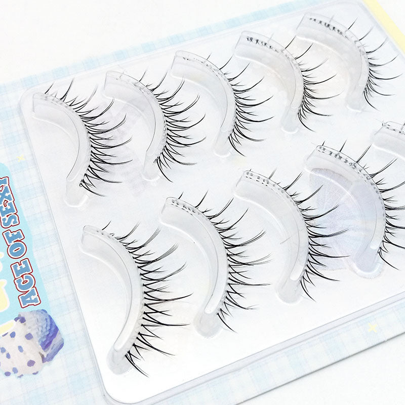 Five Pairs of Wantang Transparent - Stem False Lashes: Natural Look, Beginner - friendly, Ideal for Wholesale