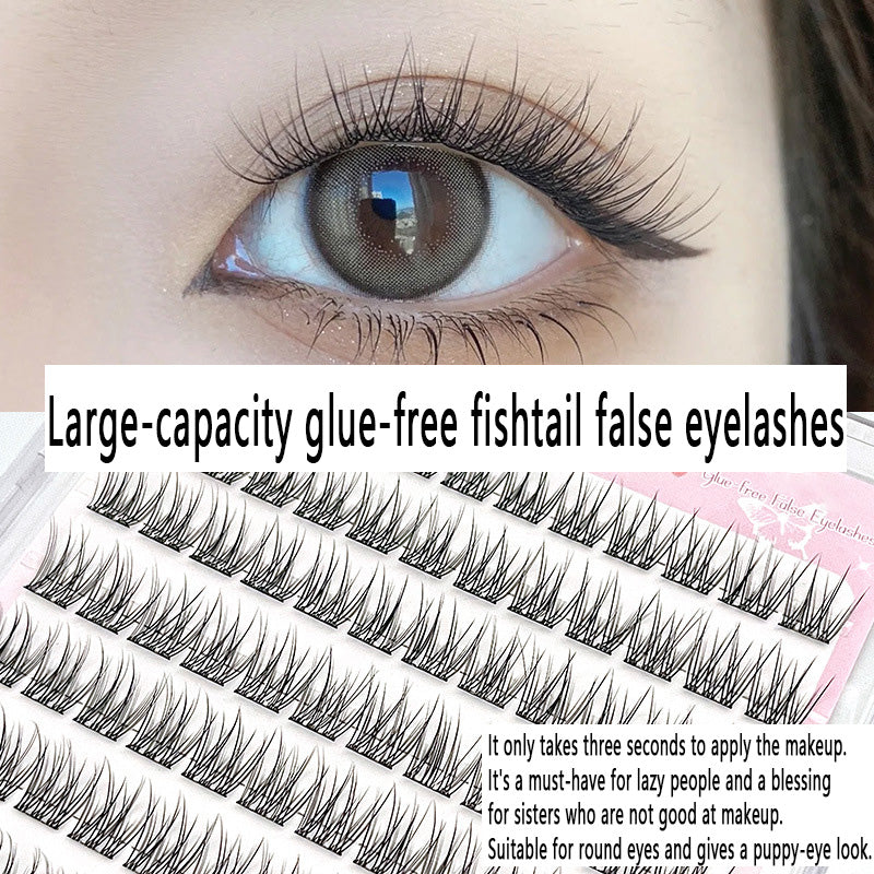 Large-capacity Glue-free Fishtail False Eyelashes, A Must-have for Lazy People with Three Easy Steps, Natural "Born-with" Look, Removable-free and Self-adhesive for Ultimate Convenience