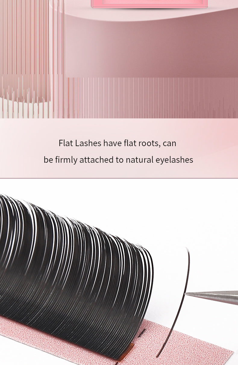 Ellipse Flat Eyelashes Handmade , Natural Style, Synthetic Hair, Durable and Reusable False Eyelashes, Thick Colorful Custom Makeup Lashes