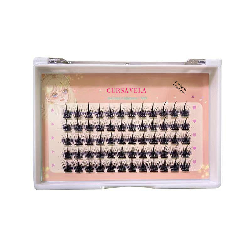 Lazy's Delight! Devil Comic Style, 3/5 - row Segmented Self - grafting, Ultra - natural False Lashes