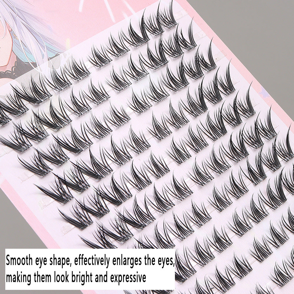 Ten - row best - selling Nine - Tailed Rabbit false eyelashes in natural style, suitable for all eye shapes, with a slanting design to enlarge the eyes