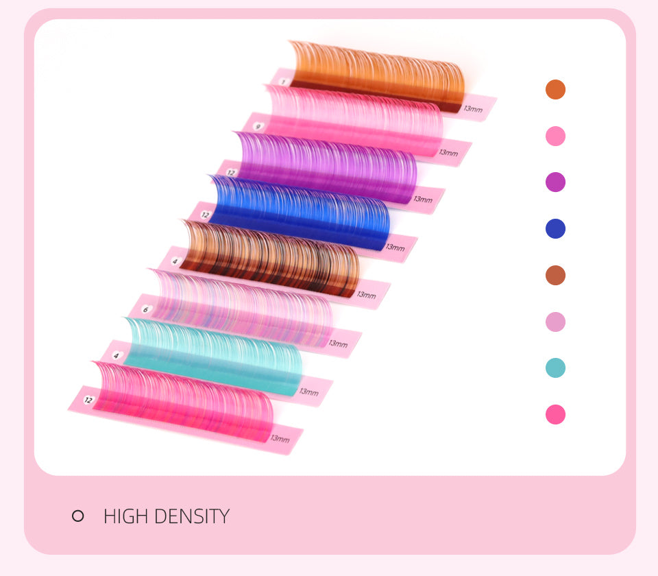 100pcs Colorful Eyelash Individual Extensions for Halloween – Mix of Pink, Red, Green, Blue, and Purple by CURSAVELA