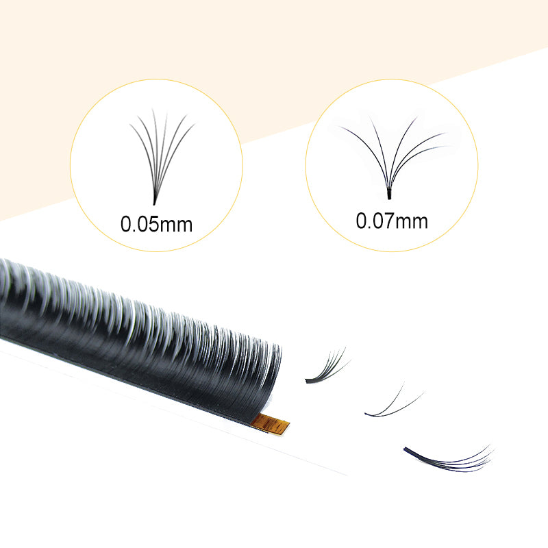 100pcs CURSAVELA Easy Fan Eyelashes Extensions Blooming Lashes Self-Making Flowering Fast Fans Eyelashes Bloom Thick Faux Mink Lash