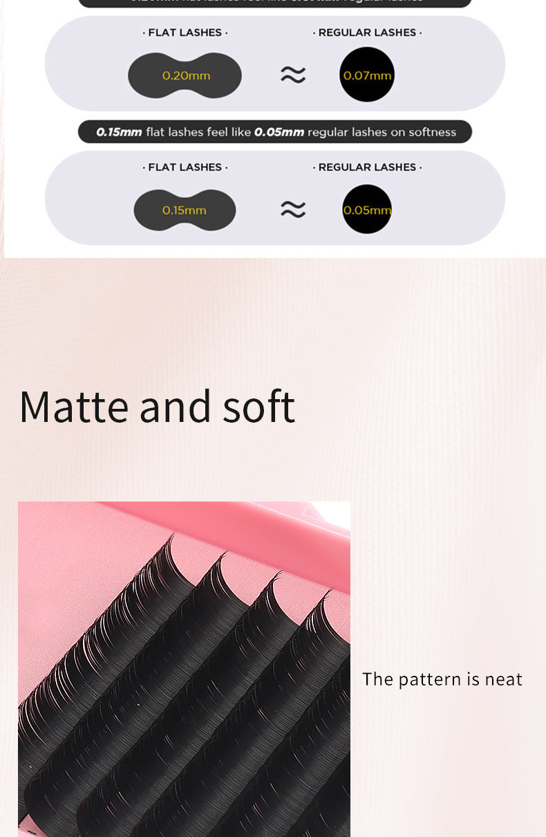Ellipse Flat Eyelashes Handmade , Natural Style, Synthetic Hair, Durable and Reusable False Eyelashes, Thick Colorful Custom Makeup Lashes