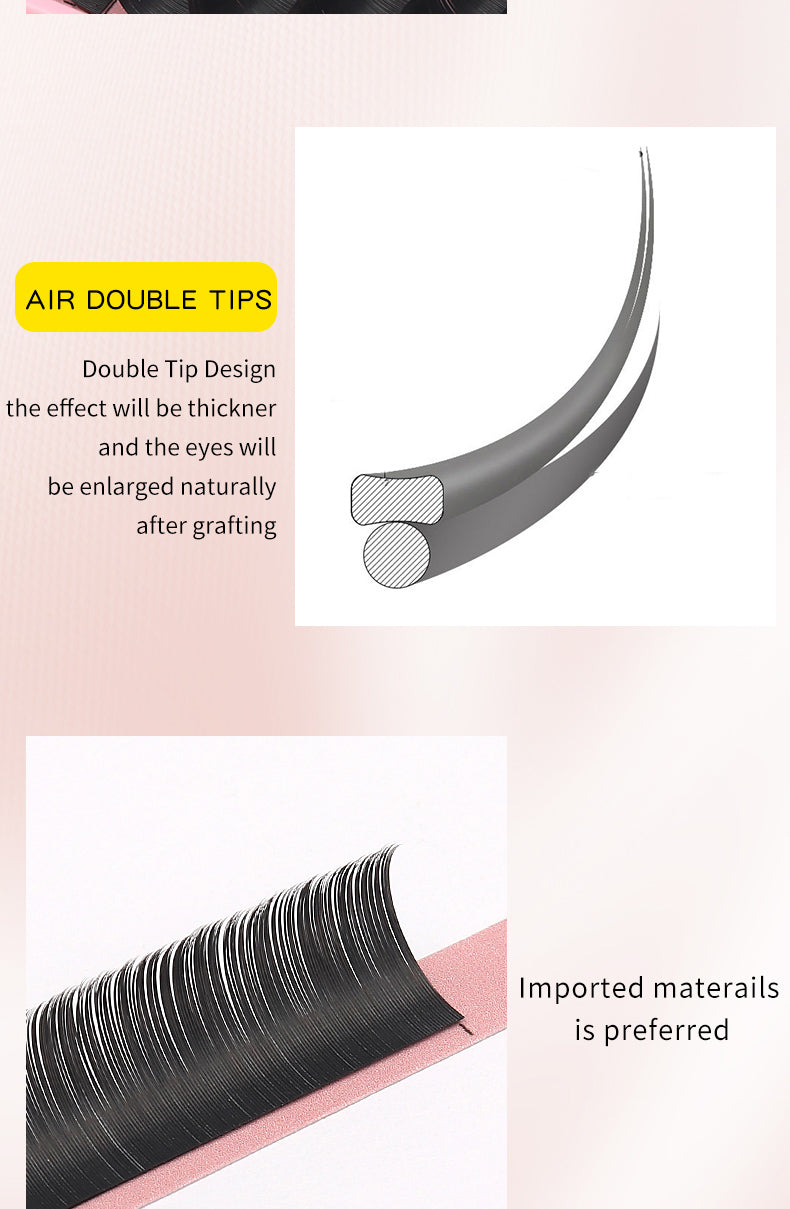 Ellipse Flat Eyelashes Handmade , Natural Style, Synthetic Hair, Durable and Reusable False Eyelashes, Thick Colorful Custom Makeup Lashes