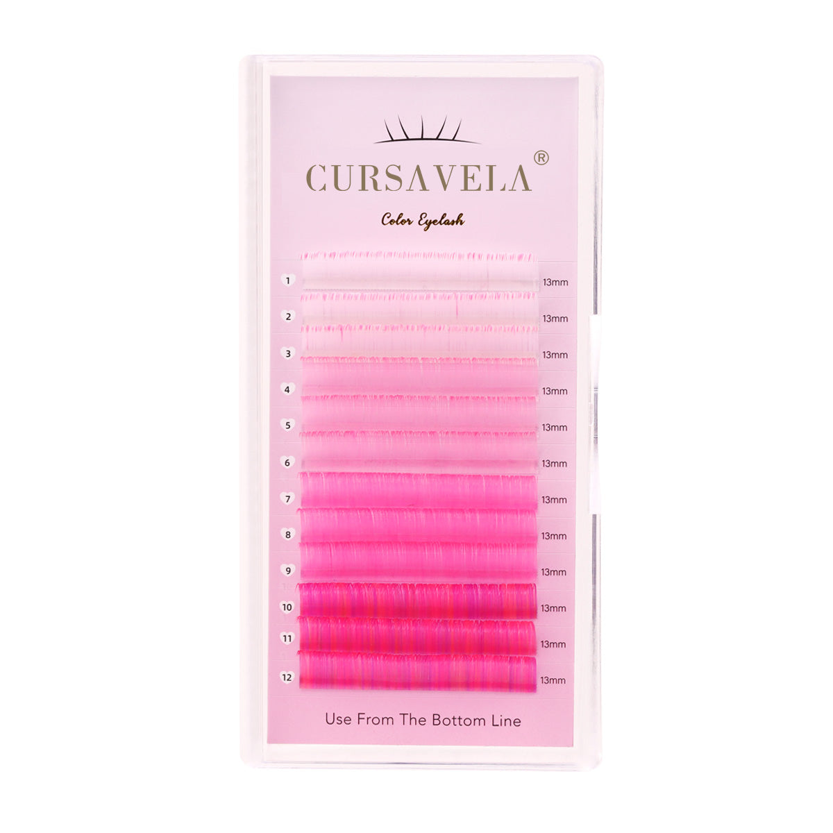 100pcs Colorful Eyelash Individual Extensions for Halloween – Mix of Pink, Red, Green, Blue, and Purple by CURSAVELA