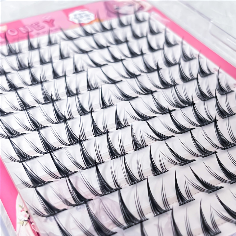 100pcs 10 - Row Glue - free Self - Adhesive Butterfly Girl False Eyelashes, Natural & Photogenic, Stiff Band for Easy Application