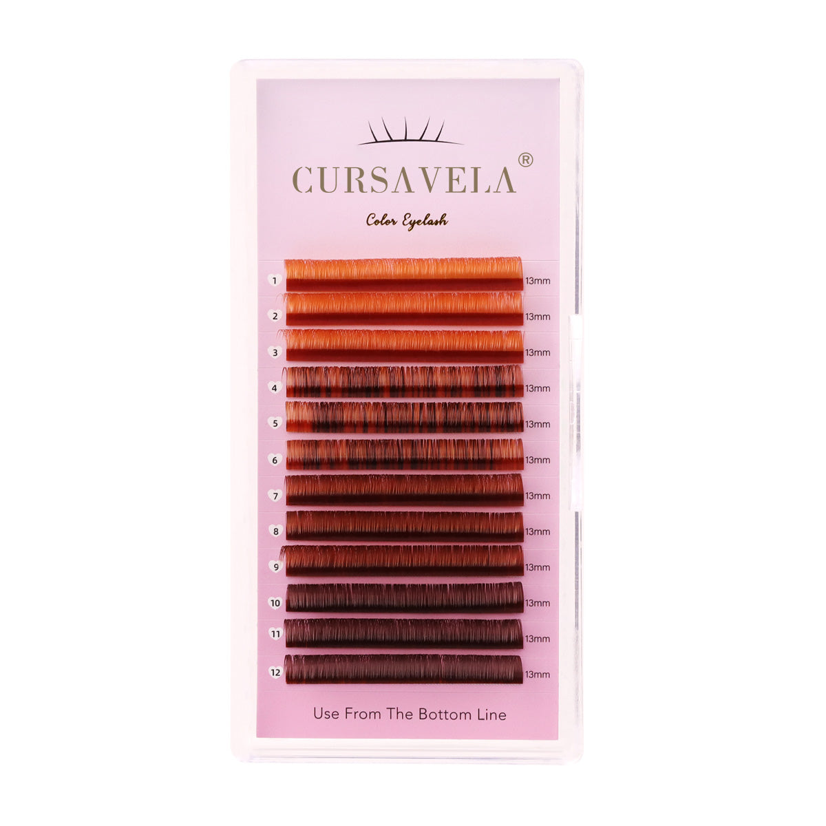 100pcs Colorful Eyelash Individual Extensions for Halloween – Mix of Pink, Red, Green, Blue, and Purple by CURSAVELA