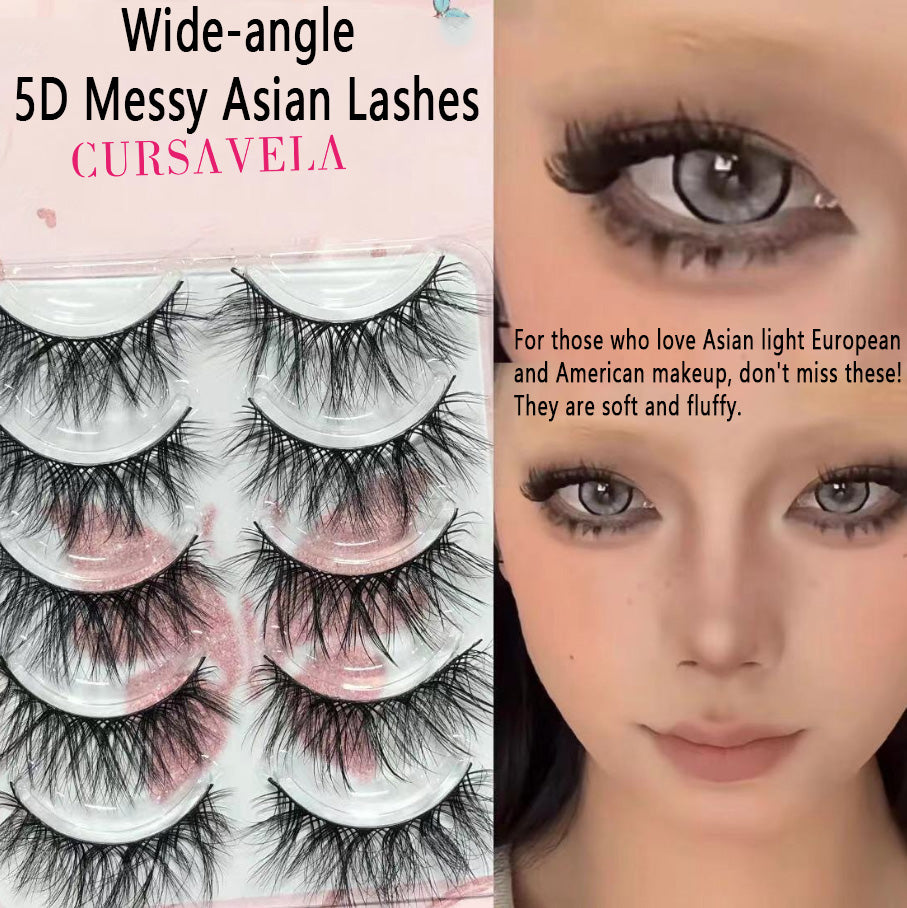 5D Wide-angle Messy Asian Style, Light European-mixed Blood Feeling, Dense Barbie Comic False Eyelashes, Extremely Beautiful in Photos