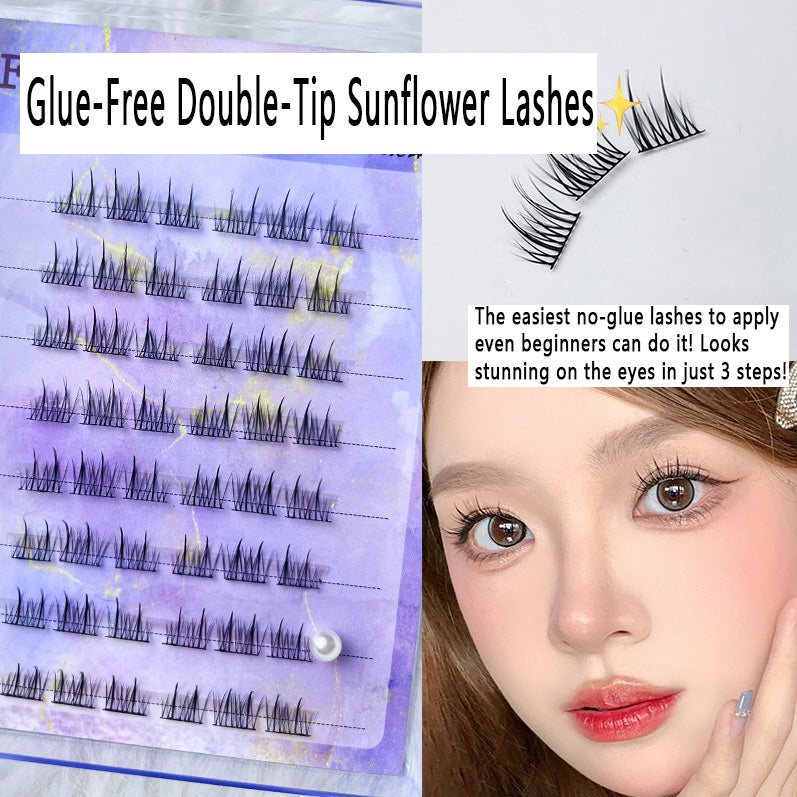Glue - free Double - tipped Sunflower Self - adhesive Soft False Eyelashes: Natural, Lazy - friendly, Sectional Style