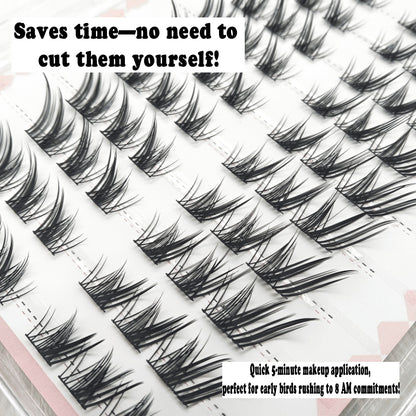 Individual DIY lashes Glue-Free Chang’e Segmented False Lashes | Fox-Style Upward-Slanting, Enchanting Royal Sister Vibe, Natural & Thick Without Exaggeration