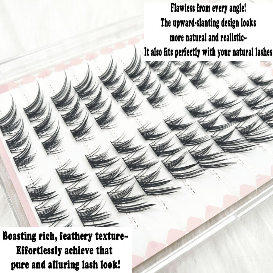 Individual DIY lashes Glue-Free Chang’e Segmented False Lashes | Fox-Style Upward-Slanting, Enchanting Royal Sister Vibe, Natural & Thick Without Exaggeration