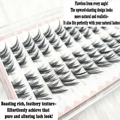Individual DIY lashes Glue-Free Chang’e Segmented False Lashes | Fox-Style Upward-Slanting, Enchanting Royal Sister Vibe, Natural & Thick Without Exaggeration
