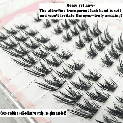 Individual DIY lashes Glue-Free Chang’e Segmented False Lashes | Fox-Style Upward-Slanting, Enchanting Royal Sister Vibe, Natural & Thick Without Exaggeration
