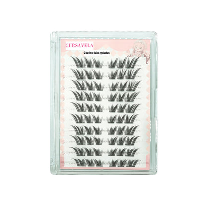 Individual DIY lashes Glue-Free Chang’e Segmented False Lashes | Fox-Style Upward-Slanting, Enchanting Royal Sister Vibe, Natural & Thick Without Exaggeration