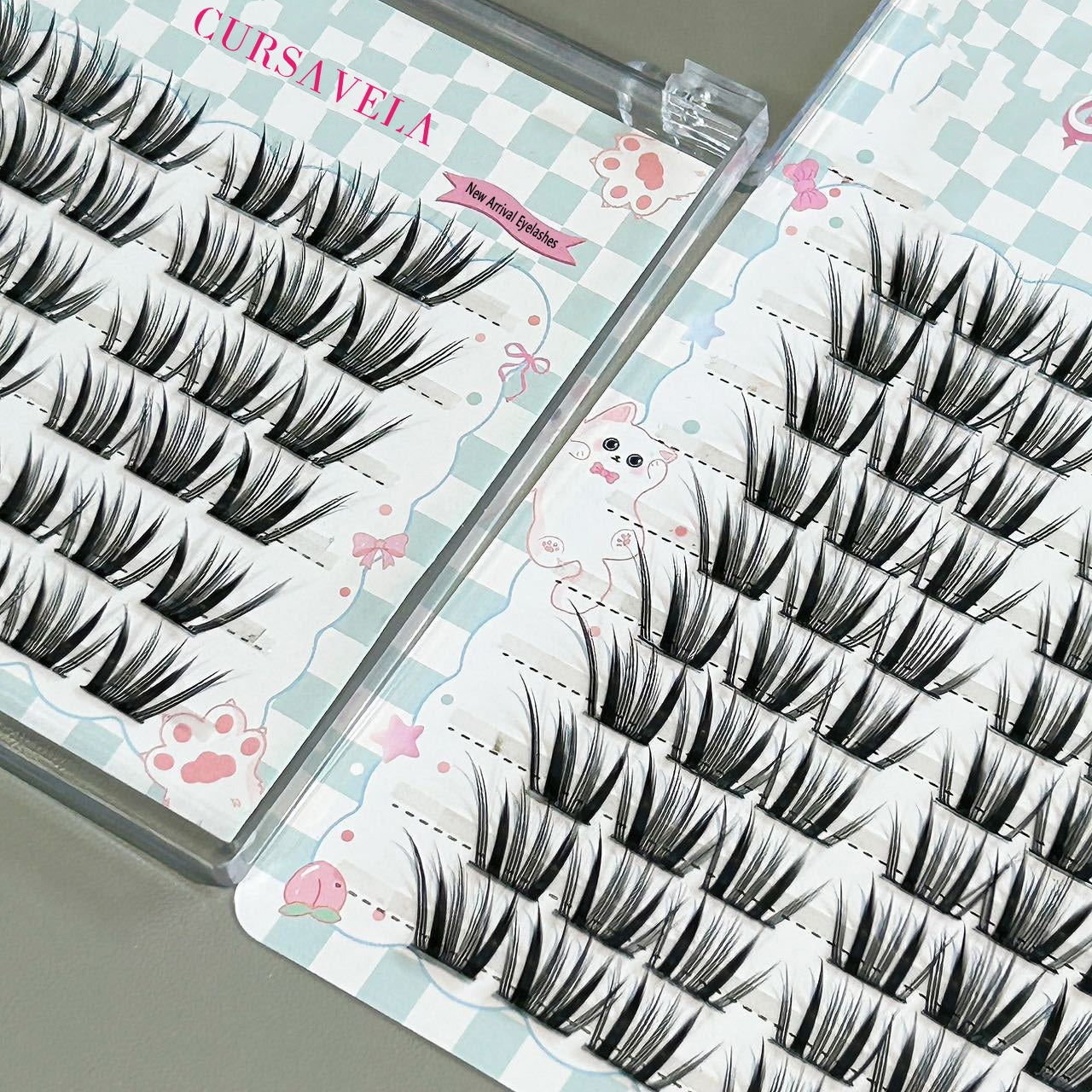 Individual DIY lashes  Foxy & Seductive Manga False Eyelashes - Camera-Ready Slanted Style, Thick & Natural Pure Allure Vibe