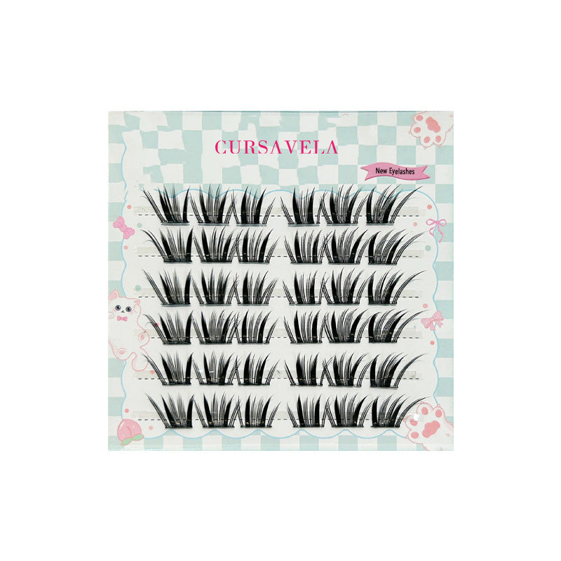 Individual DIY lashes  Foxy & Seductive Manga False Eyelashes - Camera-Ready Slanted Style, Thick & Natural Pure Allure Vibe
