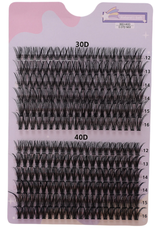 100pcs 12 Rows Large Capacity Cluster Eyelashes–240 Strands,Naturally Dense Grafting Lashes