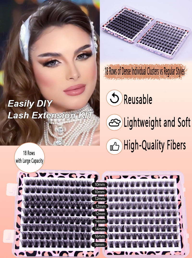 CURSAVELA New Large Capacity Voluminous Curled Manga Style Devil Eye Faux Lashes with Thin, Segmented Design LC9+