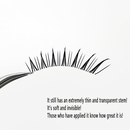 Chilly Little Fox Tail False Eyelashes | Transparent Stem, Dense Half-Blood Comic Style, Beginner-Friendly and Natural Simulation