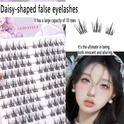 Chilly Little Fox Tail False Eyelashes | Transparent Stem, Dense Half-Blood Comic Style, Beginner-Friendly and Natural Simulation