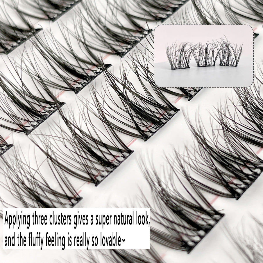 100pcs Glue-Free High-Volume Mink Eyelashes - 5D Fluffy Lazy Trilogy, Natural and Realistic Messy Look