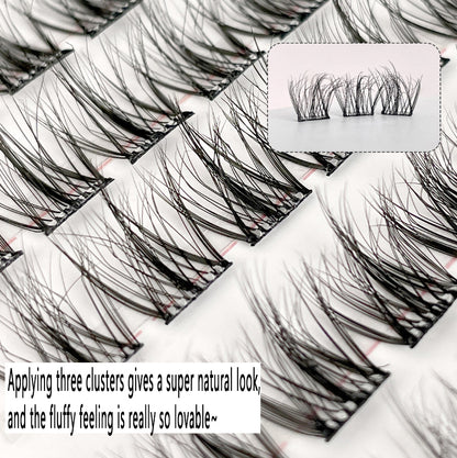 100pcs Glue-Free High-Volume Mink Eyelashes - 5D Fluffy Lazy Trilogy, Natural and Realistic Messy Look