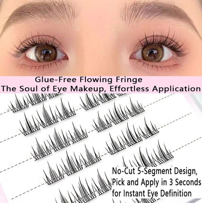 100pcs No-Glue Camellia Lash Clusters - Natural &amp; Realistic Small Floral Design, Self-Adhesive for Beginners