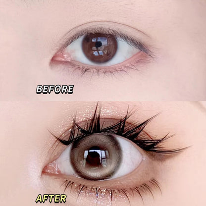 Cat-Eye Winged False Lashes - Voluminous &amp; Curled for Manga-Eye Effect, Sweet-Edgy Light Euro Style"