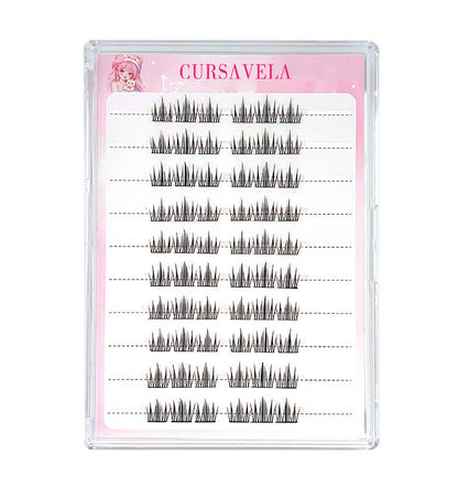 100pcs No-Glue Camellia Lash Clusters - Natural &amp; Realistic Small Floral Design, Self-Adhesive for Beginners