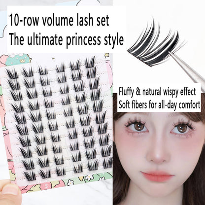Cat-Eye Winged False Lashes - Voluminous &amp; Curled for Manga-Eye Effect, Sweet-Edgy Light Euro Style"