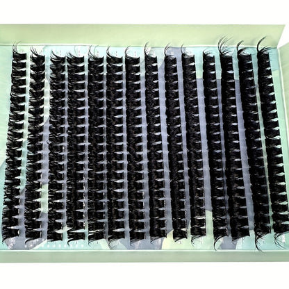 110D Faux Mink Eyelashes, 280pcs 10-16mm Mix Natural, 3D Russian Individual Eyelash Clusters, Extension Tools