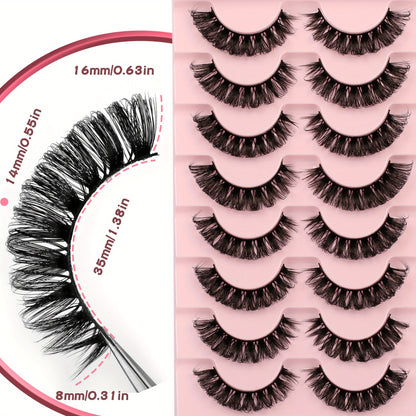 Classic Volume Eyelashes Multipack False Lashes - Natural Look Strip Lashes, Fluffy D Curl Eyelashes for Volume, Fake Lashes Pack for Stunning Eye Makeup