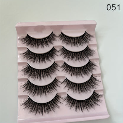 5 Pairs Dramatic Manga Lashes, 3D Wispy Cross Style, Reusable & Lightweight for Anime-Inspired Look