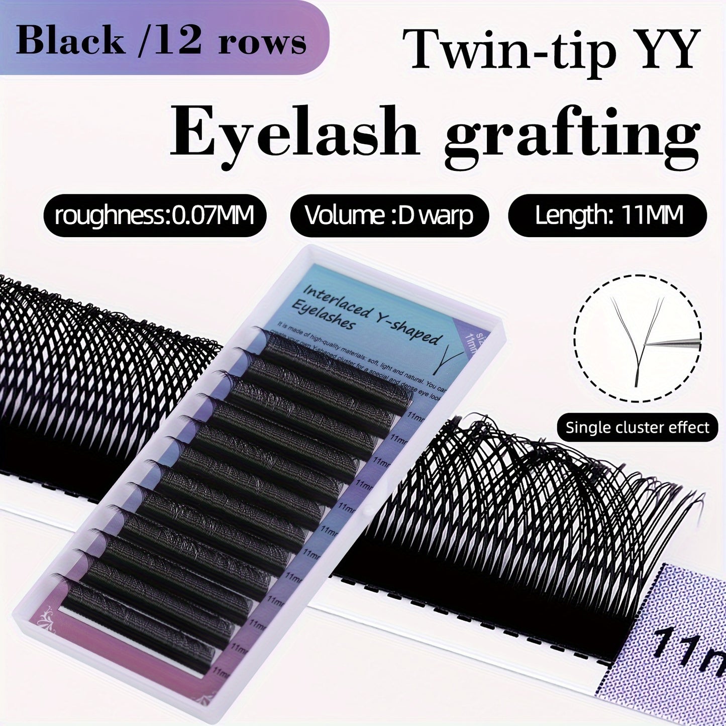 YY Pre-Made Eyelashes 2-Row D-Curl False Eyelashes Kit - Natural Look 0.07mm Thick, Easy to Apply, Variety of Lengths (8-15mm), Perfect for Beginners