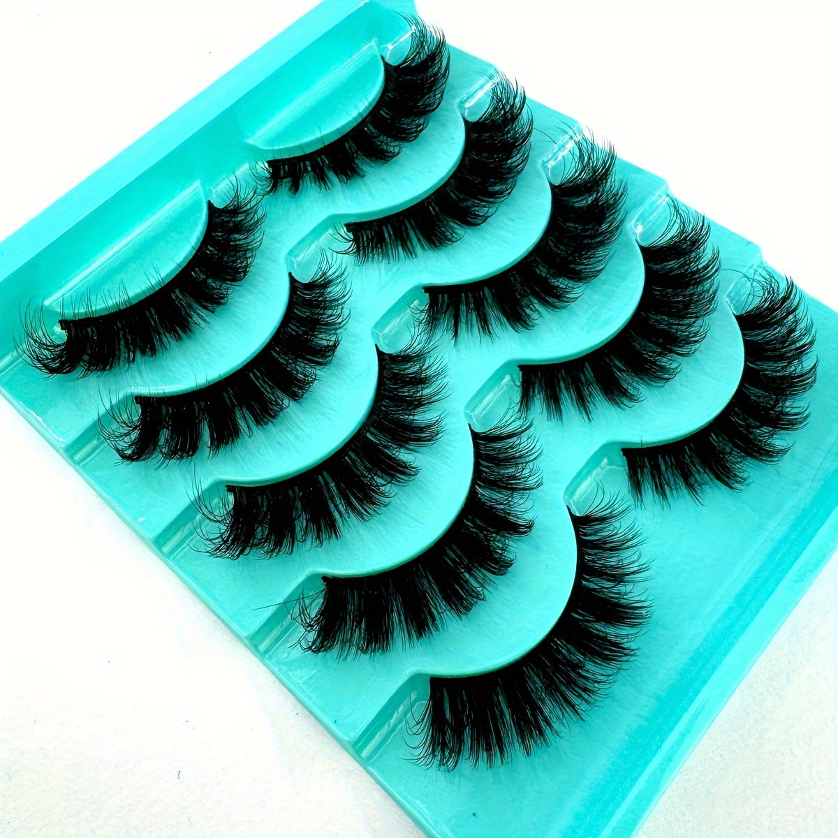 5 Pairs 3D Cat Eye Lashes, Fluffy & Soft Cross Style, D Curl Natural False Lashes for Daily & Glamorous Looks