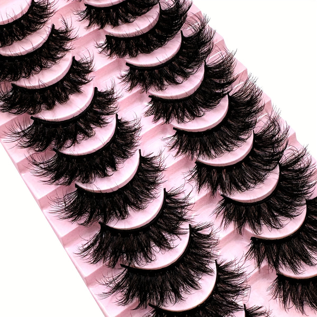 Classic Volume Eyelashes 10 Pairs New Cat Eye Fluffy Faux Mink Lashes - 8D Natural Dramatic Long Thick Curled False Eyelashes, Soft and Lightweight, 3D Russian Curled Eyelashes