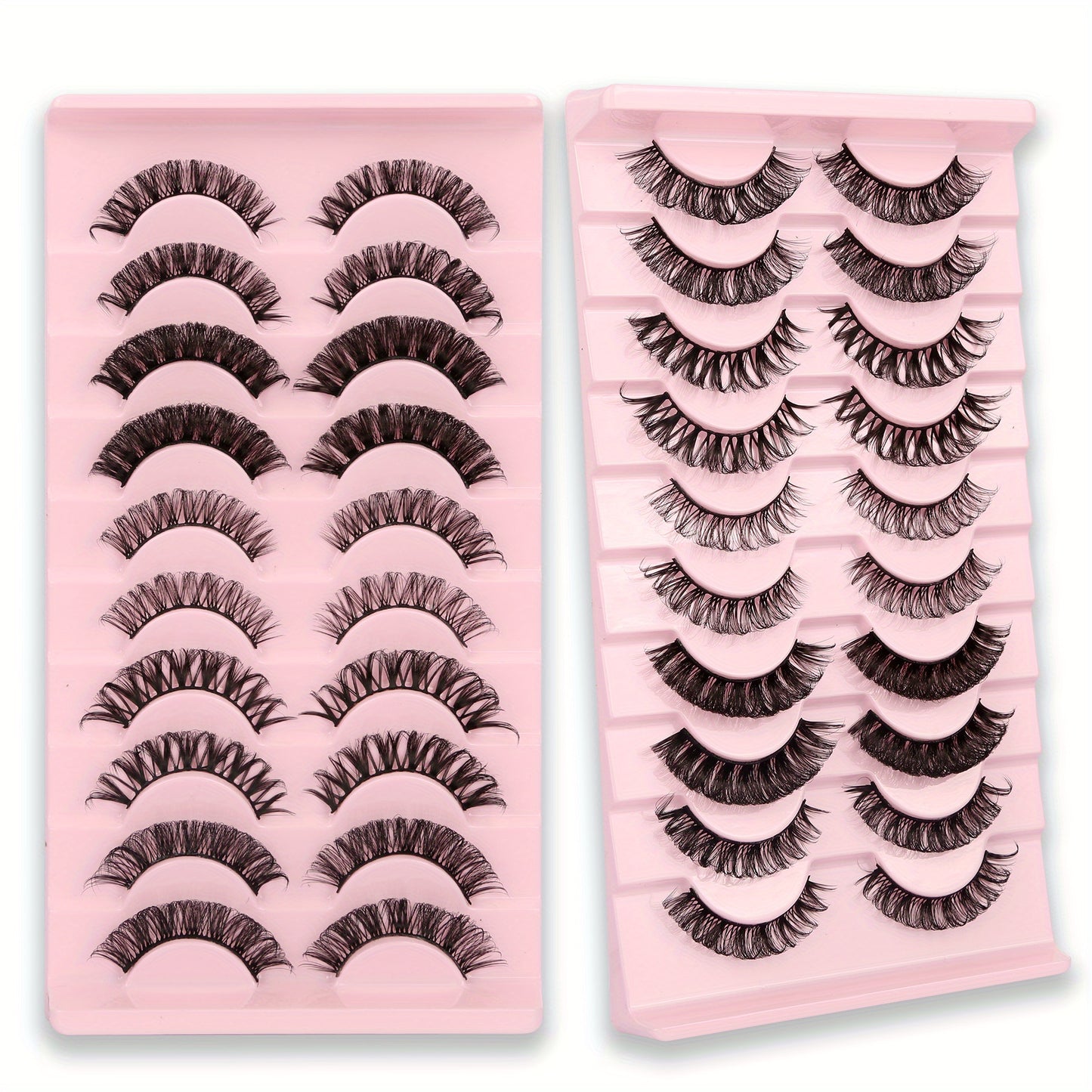 10 Pairs of Gmagictobo D Curly Russian Lashes - 3D Faux Mink, Reusable, Handmade, Soft & Light. Cruelty-Free, Easy to Apply. Long-Lasting for Dramatic Makeup.