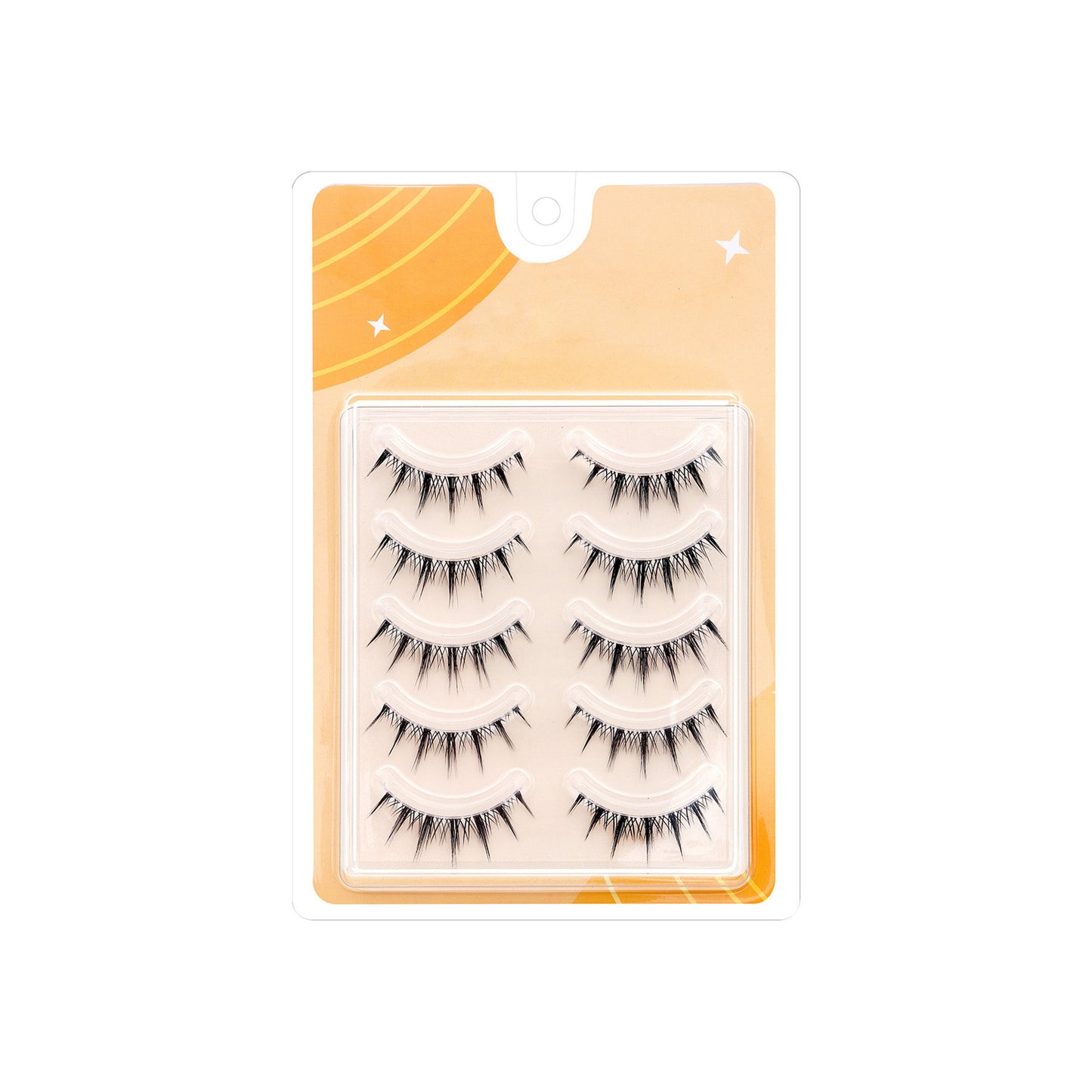 100 pcs Little Devil One-Piece Full Strip Lashes | Realistic Natural Transparent Band Lashes | 5 Pairs of Voluminous Eyelashes Wholesale