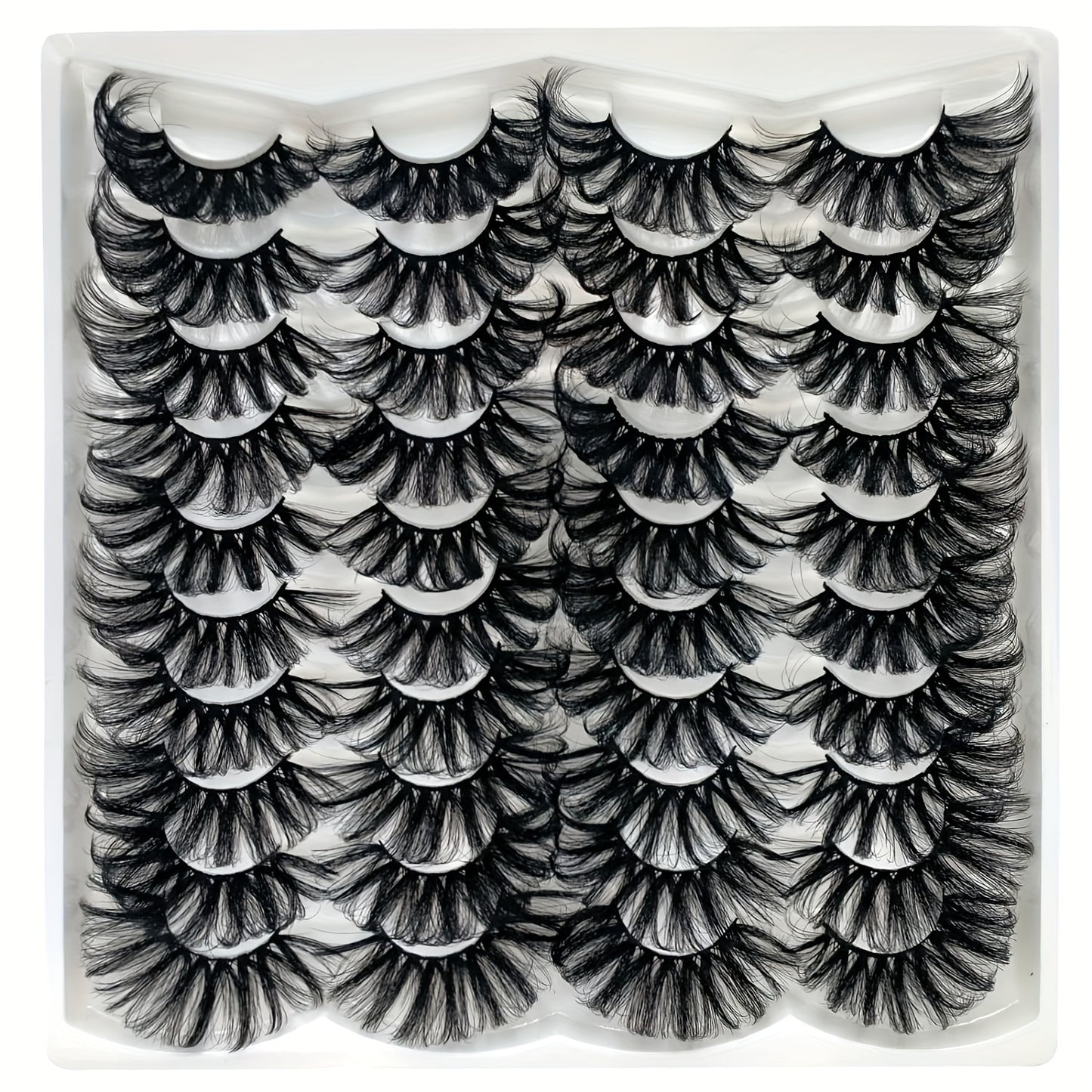 20 Pairs of 8D Faux Mink Lashes – 25mm, Fluffy & Thick, Reusable, Super Soft for Daily & Special Events