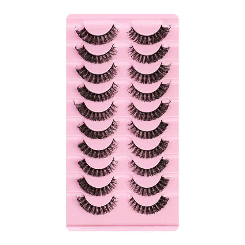 10-Pair Set of New DD Curl Russian Volume Lashes, Large Curve, Dramatic C & D Curls, Thick European & American Style Eyelashes