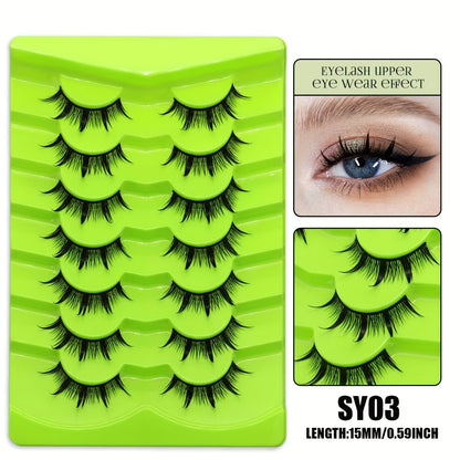 Easy Fan Eyelashes 7 Pairs Manga Lashes - Natural Individual Anime Lashes, Eyelash Extensions for Anime-Inspired Makeup