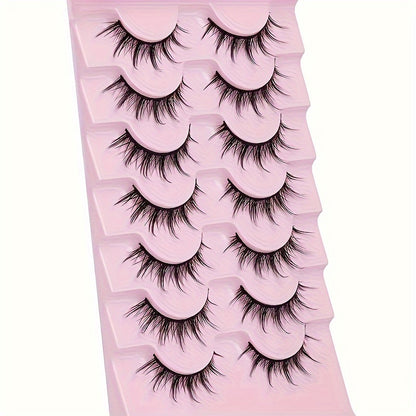 3D Volume Wispy Fluffy Manga Lashes - Natural Look Anime & Cosplay Eyelashes, Korean & Japanese Style Individual Clusters.