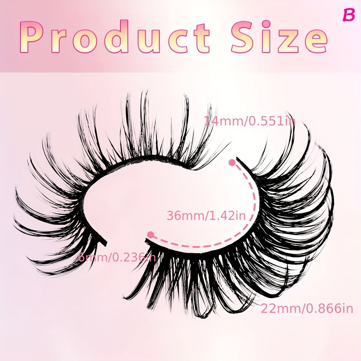 CURSAVELA 7 Pairs of D-Curl 19mm Manga Lashes - Thick & Wispy, Natural Slender Style for Cosplay & Anime Looks