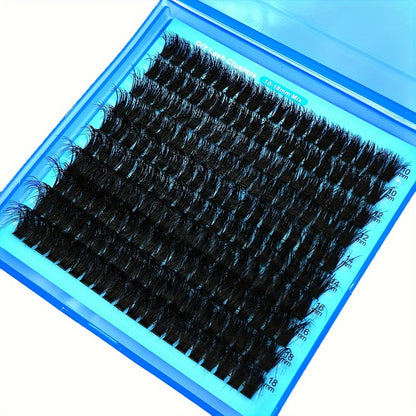 Luxe Faux Mink Eyelashes - D Curl, Thick & Fluffy Cluster Extensions, 10-16mm, DIY Individual Lashes for Beginners, Reusable