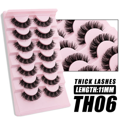 7 Pairs of Luxurious 3D Cat Eye Mink Lashes - Realistic, Long-Lasting, Reusable, Cruelty-Free.