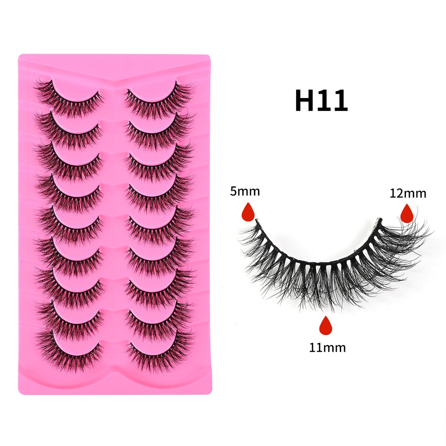 More style 9 Pairs 5D Explosion Style False Eyelashes, Large Capacity, Dense and Curled Self-Extension Lashes, Natural Stiff Stem False Eyelashes