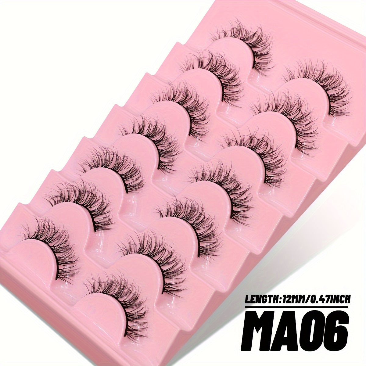 CURSAVELA 7 Pairs C Curl Luxurious 3D Faux Mink Manga Lashes - Natural Fluffy Cross Design