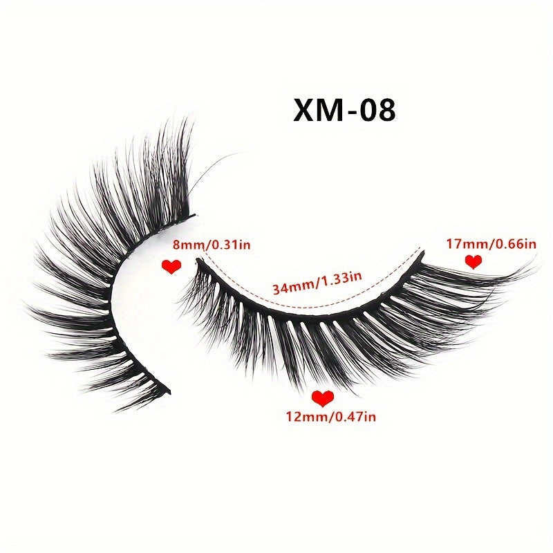 CURSAVELA 5 Pairs Natural Style Cat Eye Fox Eyelashes - Imitation Mink Fur, Fox Style, Lateral Fly One Piece Tail Extension, Thick Style